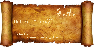 Hetzer Anikó névjegykártya
